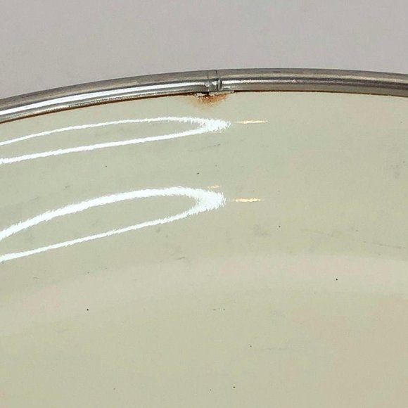 Vintage Aluminum Enamel Pot Lid Flowers 7 inch - Picture 6 of 6